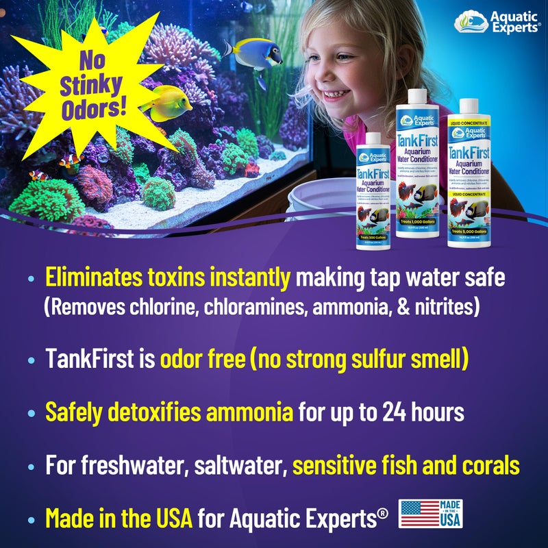 Aquatic Experts TankFirst Complete Aquarium Water Conditioner - Fish Water Conditioner, Instantly Removes Chlorine, Chloramines, and detoxifies Ammonia from Fish Tank (TankFirst Concentrate, 1 L) - Image 2